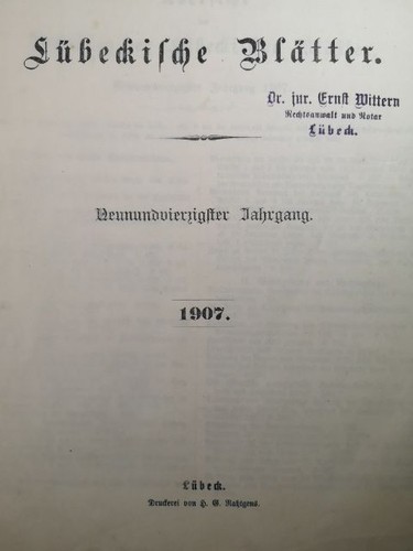 Lübeckische blätter - lübeckische,